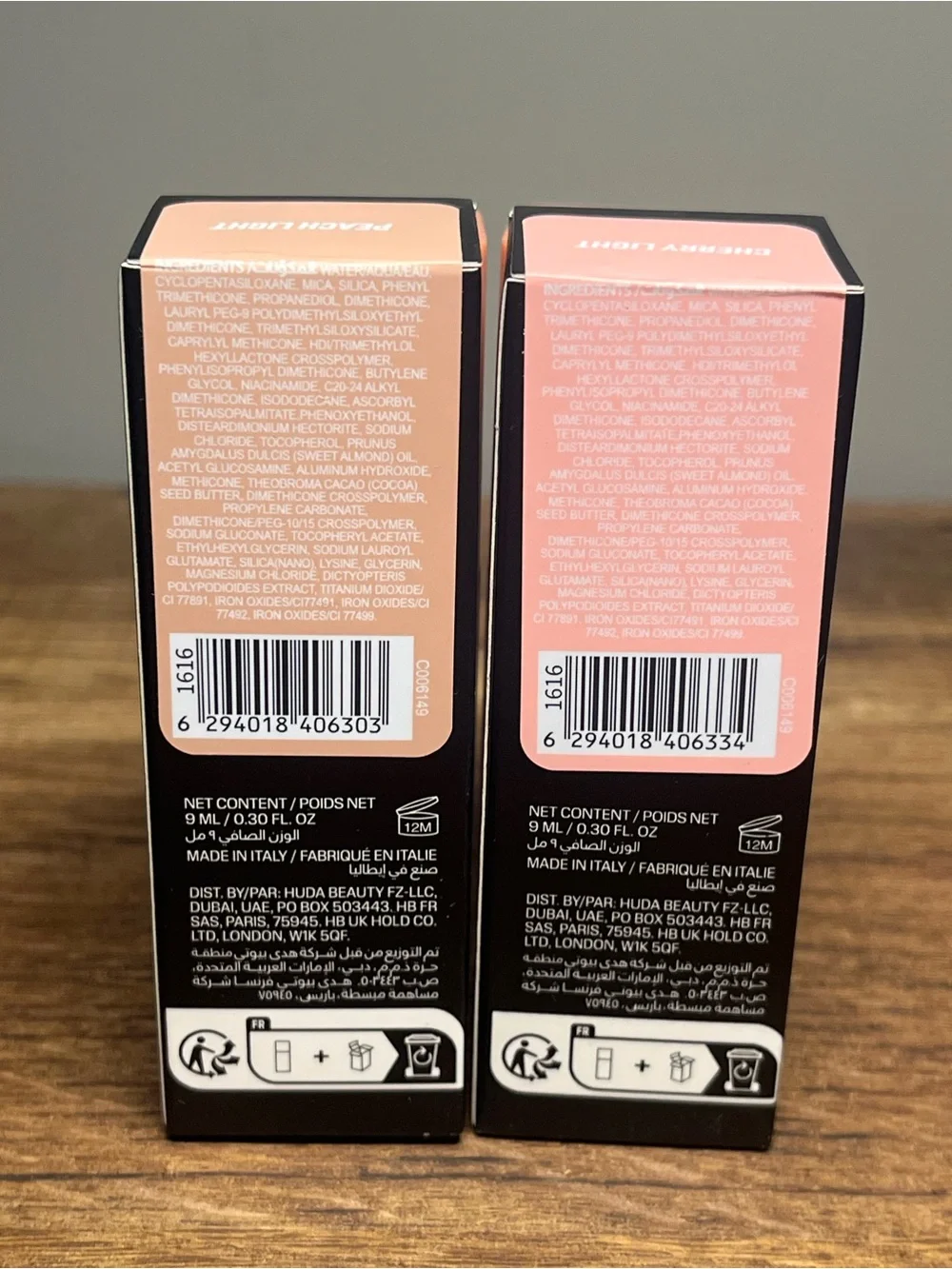 HUDA BEAUTY Faux Filter Color Corrector - Cherry Light & Peach Light